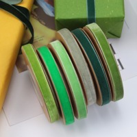 Ruban en velours vert simple face en nylon écologique de qualité supérieure, 6 mm et 10 mm, pour emballage cadeau (vente en gros)