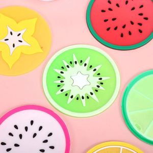 Fruit <b>Drink</b> <b>Coasters</b>-Cute PVC Waterproof <b>Coasters</b> with Silk Screen Printing for Home & Office-Custom Available - Product Image 2