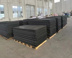 4x8 फीट 12.7 मिमी 1/2in hdpe प्लास्टिक अस्थायी ग्राउंड प्रोटेक्शन रोड मैट - Product Image 4