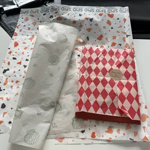 Gedrukt Merklogo Custom Tissue Papier, Aanpassen Patroon Tekst Pakket Papier Gerecycled Cadeaupapier-