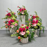 Grande boule de centre de table artificielle en rose magenta de 100 cm, arrangements floraux pour mariage, décorations pour le thé de l'après-midi