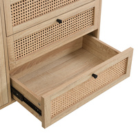 Table de Chevet Moderne Haut de Gamme avec 3 Tiroirs, Portes Shaker, Panneau en Bois, Montage Facile, pour Salon, Chambre, Salle à Manger, Hôtel, Usage Domestique
