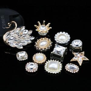 Nouvelle série <span class=keywords><strong>Elizabeth</strong></span> sabot chaussures accessoires bricolage verre strass chaussure breloques cygne Compatible croix décoration vêtement - Product Image 2