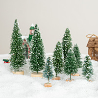 Lot de 5 mini-sapins de Noël artificiels en neige simulée, décorations de table et vitrine intérieures