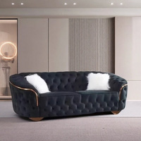 Ensemble de canapés de salon en tissu velours de style européen et américain, haut de gamme, décontracté, pour usage domestique, mobilier de salon