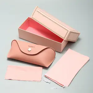 厂家高品质定制logo印花粉色眼镜盒豪华太阳镜包装盒软太阳镜袋