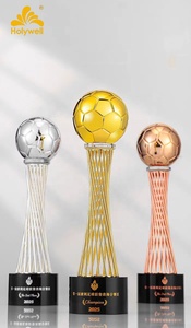 Nouveau design 2026 – Trophée de football écologique imprimé UV, personnalisé en résine et cristal, pour récompense - Product Image 2