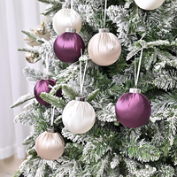 Boules de Noël décoratives en velours satiné électro-plaqué de luxe, boîte cadeau, incassables, réutilisables, en velours satiné pour arbre de Noël