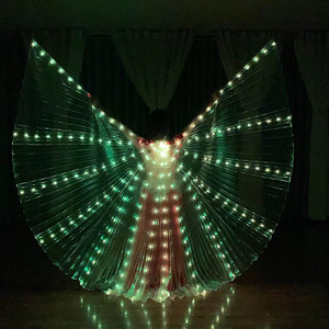 Nouveauté : Ailes de danse du ventre LED pour Carnaval et Halloween, Ailes d'Isis lumineuses pour la danse du ventre, Ailes d'ange lumineuses avec bâtons télescopiques - Product Image 6