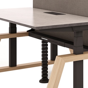 Face to Face Oak <b>Standing</b> Desk Automatic Computer Desk Workstation - Product Image 3