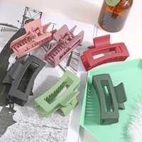 Logo personnalisé Offre Spéciale pinces à cheveux mode rectangulaire mate pinces à cheveux couleur unie en plastique pinces à cheveux pour les femmes