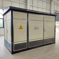 Poste de transformations compact préfabriqué 15 kV pour ferme solaire, solution PV complète avec onduleur, poste de transformations préfabriqué 33 kV 50 MW