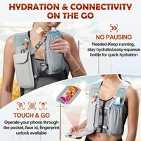 Gilet d'hydratation de course 500 ml avec gourde souple, poche étanche pour téléphone, léger, respirant, tendance, unisexe, sac de travail