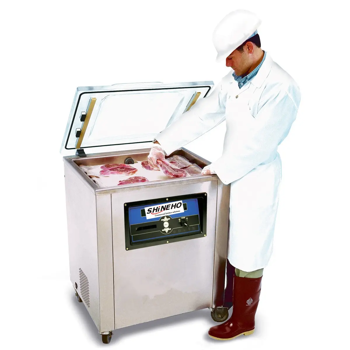 Máquina de embalagem a vácuo g002c2 ce, selador de alimentos de nitrogênio, contínuo, 10kg