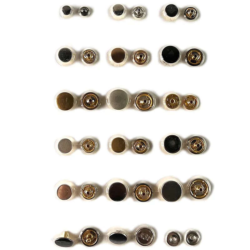 17mm Metal Brose Jeans Button Garment Snap Button for Cloth Nickel Free Snap 4 Parts Custom Made 15mm Buttons Brass Covered