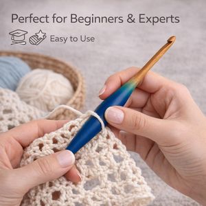 Crochet ergonomique en bois de hêtre fait main, écologique, tendance, économique, à prix abordable, personnalisé, semi-coloré, à 1 dollar. - Product Image 2
