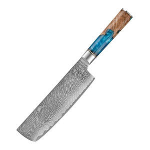 Ensemble de 8 couteaux de cuisine en acier carbone Damas avec manche en résine, comprenant un couteau Santoku, un couteau à désosser, un couteau utilitaire et un couteau à éplucher - Product Image 2