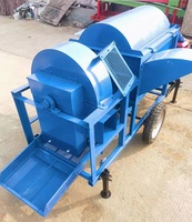 Machine à battre le riz et le blé mobile, équipement de battage des céréales à moteur diesel, machine agricole