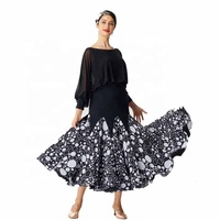 M-2027 Robe De Danse De Salon Femmes Maille Robe Longue Valse Tango Costume Salle De Bal Pratique Robe À Vendre