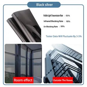 One Way Window Film Tag und Nacht Privatsphäre Black Silver Window Tint Film Mirror Tints