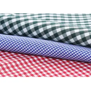 Wholesale 100% Polyester Gingham Shirt Fabric Student School Checked Fabric