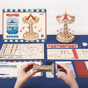 Robotime Rokr fabbrica di <span class=keywords><strong>legno</strong></span> giocattoli assemblare Kit EA02 Swing Ride 3D Puzzle <span class=keywords><strong>in</strong></span> <span class=keywords><strong>legno</strong></span> USA Drop Shipping - Product Image 6