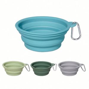 Custom Advertising Gifts Outdoor Foldable <b>Silicone</b> Pet <b>Mat</b> Bowl Dog Bowls Round - Product Image 3