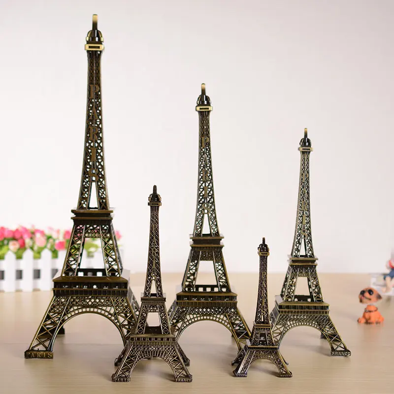 Hot-Selling Retro Vários Tamanho Francês Lembranças De Viagem Artesanato 3d Torre Eiffel De Metal Para Decoração De Mesa