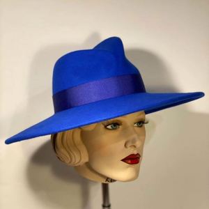 Classic Solid Color Wool Felt <b>Hat</b> with Webbing Decoration Pure Wool Casual Character Style Fedora <b>Hats</b> - Product Image 3