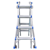 Échelle escamotable en aluminium VIETLADDERS, verrouillage manuel, usage domestique, multi-usages, construction extérieure, combinaison NVLB-45