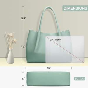 Sac fourre-tout à bandoulière personnalisable en cuir PU, grande capacité, étanche, avec fermeture éclair, pour femme, végétalien, tendance et écologique - Product Image 3