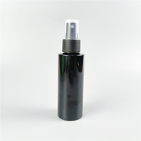 Bouteille de pulvérisation de brouillard vide de 100ml bouteilles de pulvérisateur en plastique rondes noires mates pour cosmétique
