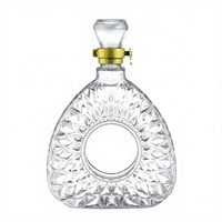 Bouteille en verre personnalisée d'usine, forme ronde/carrée, 750 ml, pour rhum, whisky, liqueur, gin, vin, spiritueux, vodka, avec bouchon en liège, décalcomanie et bouchon couleur bois clair