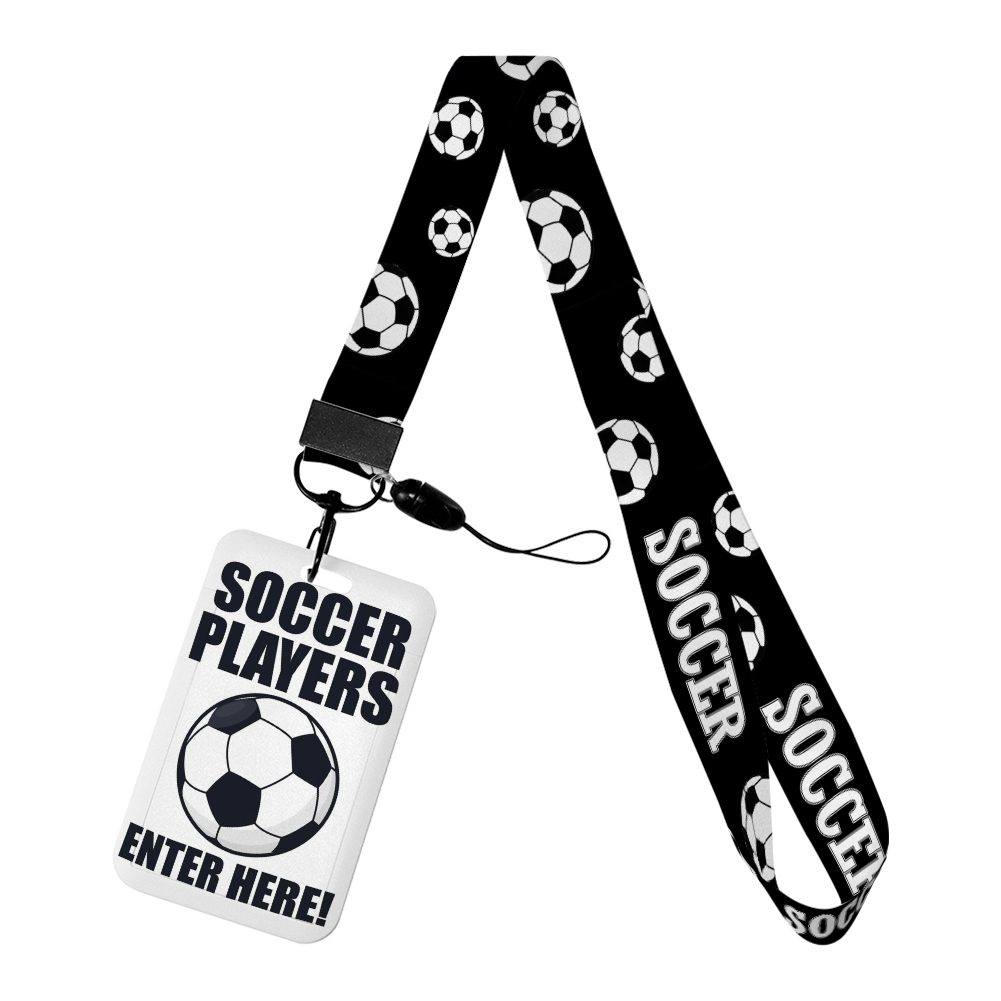 Football Sports Club CUSTOM Cartoon Campus Plastic Anti-Lost Phone Neck Lanyards Promotional Satin Card Holder Accessories Image 3
