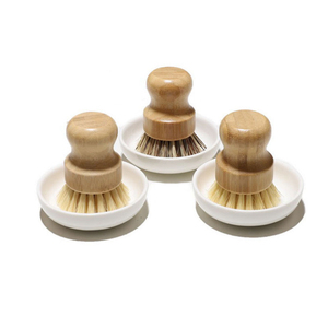 Distributeur de <span class=keywords><strong>savon</strong></span> en céramique blanc pour éponge à vaisselle en bambou et <span class=keywords><strong>sisal</strong></span>, brosse à récurer pour casseroles et poêles - Product Image 1