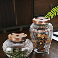 Grand pot en verre cylindrique à large ouverture, grande capacité, pour le stockage des noix et des fruits, pour la cuisine, avec couvercle en bois