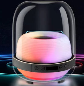 Haut-parleur Bt sans fil coloré RGB Led Light Aura Studio Haut-parleur stéréo extérieur sans fil avec lanière - Product Image 2