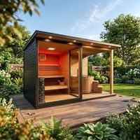 Sauna extérieur en cèdre rouge pour 2-3 personnes avec bain froid et baignoire à glace