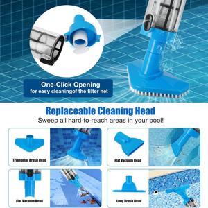 Aspirateur de <span class=keywords><strong>piscine</strong></span> portable avec manche télescopique, aspirateur de <span class=keywords><strong>piscine</strong></span> sans fil rechargeable 3-en-1 - Product Image 2