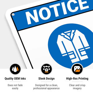 Avertissement - Les blouses de laboratoire doivent être portées dans cette zone - Product Image 6