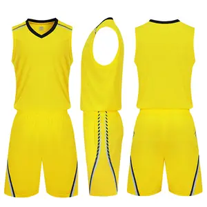 통기성 노란색 일본 자수 디지털 운동복 가역 메쉬 패브릭 농구 저지 유니폼