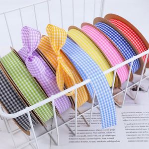 Ruban Gingham Polyvalent 1 et 2 cm le Plus Vendu pour l'Emballage de Bouquets et la Confection de Corsages en Fleuriste, 50 Yards/Rouleau - Product Image 1