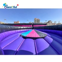 Jeu de sport gonflable interactif jeu d'essuyage tour mécanique sur roue de diables gonflables