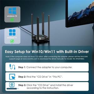 Routeur WiFi 7 WAVLINK WN695BE2 BE6500 Tri-bande 2,4 GHz / 5 GHz / 6 GHz avec antennes à gain élevé, <span class=keywords><strong>adaptateur</strong></span> réseau USB 3.0 - Product Image 5