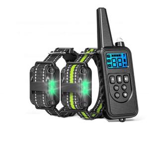 Coleira elétrica de cães com som, aparelho vibratório, ultrassônico, com luz de led, 4 modos, para treinamento de cães, com coleira de abelha remota - Product Image 2