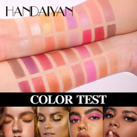 HanDaiyan Palette d'ombres à paupières 32 couleurs nacrées mates maquillage miroitant imperméable à l'eau Palette unique usage quotidien chimique