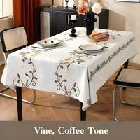 Nappe carrée tricotée moderne, imperméable, résistante aux taches, brodée de fleurs, écologique, réutilisable, personnalisable, avec pompons