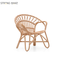 Patio haute qualité Offre Spéciale Boho rétro salon Fauteuil Relax bois massif rotin jardin canne osier Accent chaise de salon