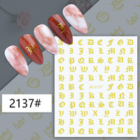 Hot New Art Sticker Gothique Lettre Nail Enhancement Sticker Nail Stickers 3d Nail Art Sticker
