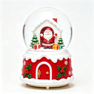 Globo de Nieve Navideño de Resina, Adorno para Escritorio, Bola de Agua, Recuerdo Navideño, Regalo, Linda Escena de Santa Claus, Bola de Nieve para Regalo Navideño - Product Image 1